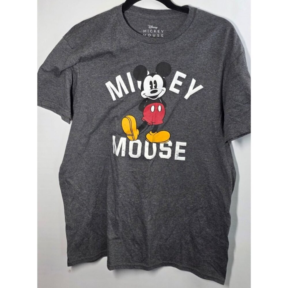 Licensed Walt Disney‎ Mickey Mouse Gray Tee T Shirt Large L Lg Cartoon Graphic